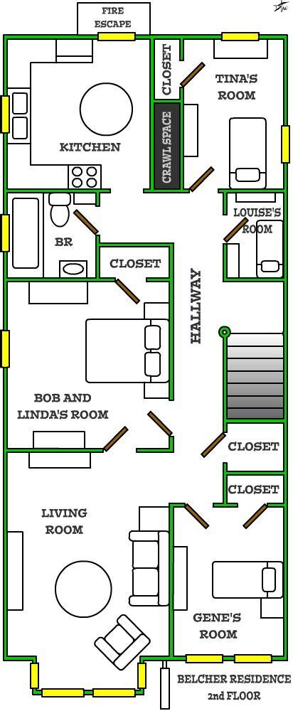 The Belchers House Floor Plan by The Comatose Cartoonist : r/BobsBurgers