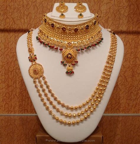 Trendy Gold haram Necklace set - Fashion Beauty Mehndi Jewellery Blouse ...