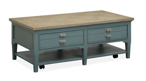 Alys Beach Cocktail Table (Dark Teal) by Magnussen | FurniturePick