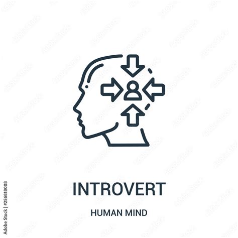 introvert icon vector from human mind collection. Thin line introvert outline icon vector ...