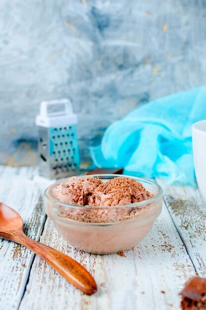 Premium Photo | Chocolate ball ice cream in a bowl