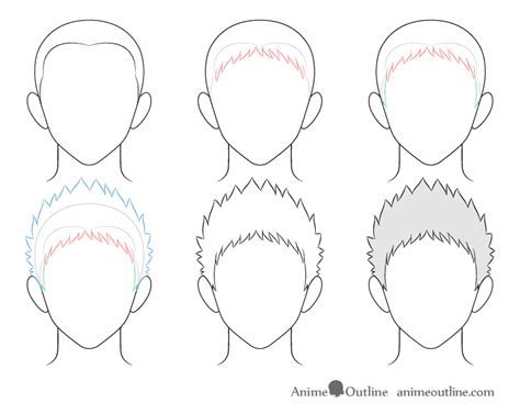 How to Draw Anime Male Hair Step by Step - AnimeOutline