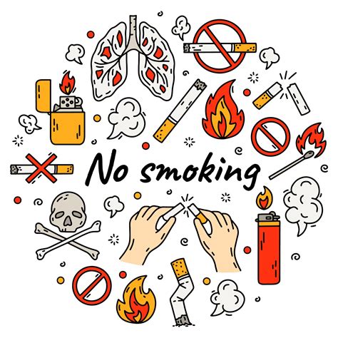 No smoking vector set and concept of bad habits 3367509 Vector Art at ...