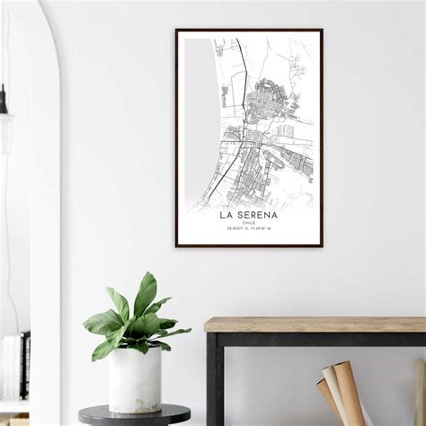 La Serena Chile Map Poster, La Serena City Road Wall Art Print - Custom ...