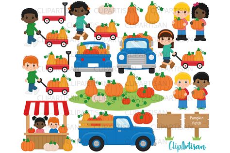 Fall Pumpkin Truck Clipart, Fall Kids Graphic by ClipArtisan · Creative ...