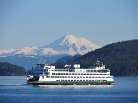 Washington State Ferry with Mt. Baker in background | Orcas island ...