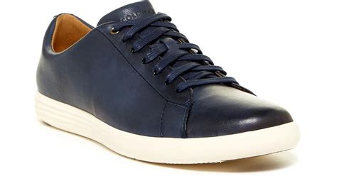 Cole Haan Leather Grand Crosscourt Ii Sneaker - Wide Width Available in Navy (Blue) for Men ...