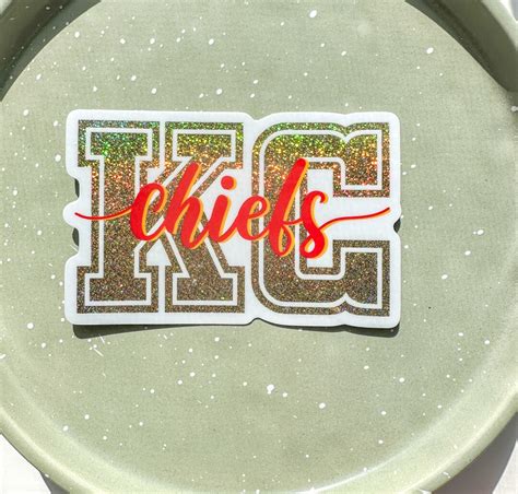 KC Chiefs Weatherproof Sticker Super Bowl Sticker Glitter Effect Kansas ...