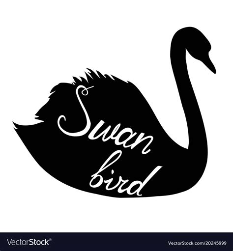 Swan silhouette Royalty Free Vector Image - VectorStock