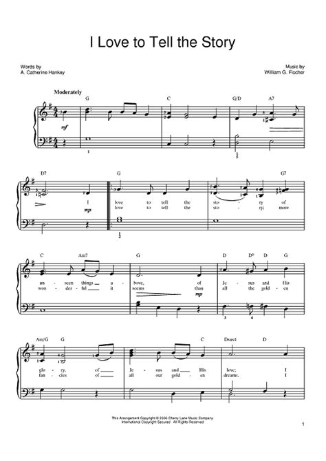 I Love To Tell The Story" Sheet Music for Easy Piano - Sheet Music Now