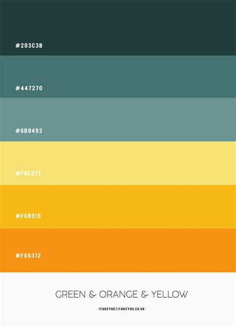 Green, Orange and Yellow Colour Combination #Colour Palette 63 | Color palette yellow, Yellow ...