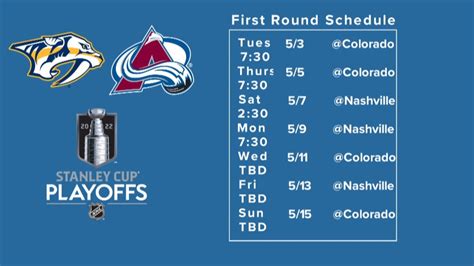 Avalanche opening round NHL playoff schedule announced | 9news.com