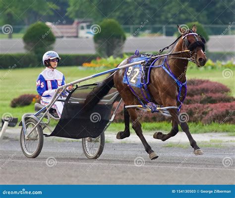 Saratoga Harness Racing editorial stock photo. Image of sulky - 154130503