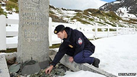 Stone returned to Ernest Shackleton's grave after 75 years - BBC News