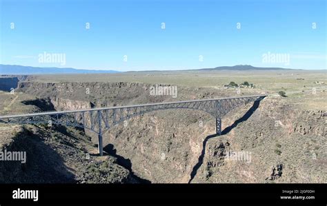 An aerial view of Gorge Bridger over the Rio Grande River Stock Photo ...