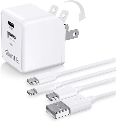 Amazon.com: Quntis iPad Charger iPhone Charger [MFi Certified] 15W Dual ...