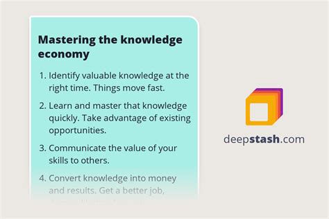 Mastering the knowledge economy - Deepstash