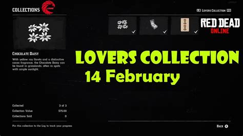 Red Dead Online RDR2 Weekly Collectibles Lovers Collection ( Flower - Ring - Card ) 14 February ...