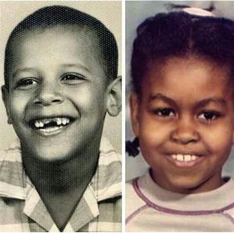 Barack Obama and Michelle Obama childhood pictures compared : r/pics