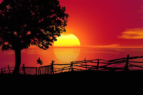 Download Sunset, Swing, Tree. Royalty-Free Stock Illustration Image ...