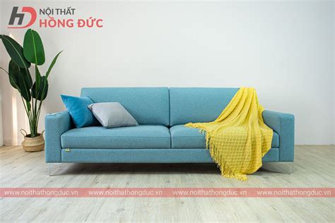 Sofa nỉ văng màu xanh FN012TV22 - Nội thất Hồng Đức