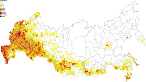 Population Density Map Of Russia