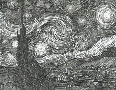 ONCE Upon A STARRY NIGHT - original white charcoal drawing - agrohort ...