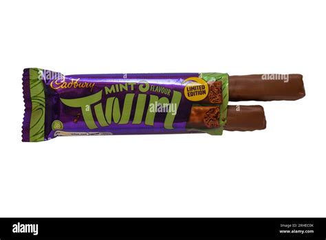 Cadbury Twirl chocolate mint flavour limited edition opened to show ...