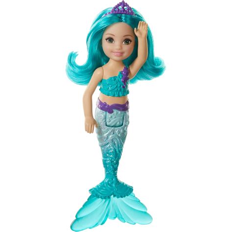 Barbie Dreamtopia Chelsea Mermaid Doll, 6.5-Inch With Teal Hair And ...