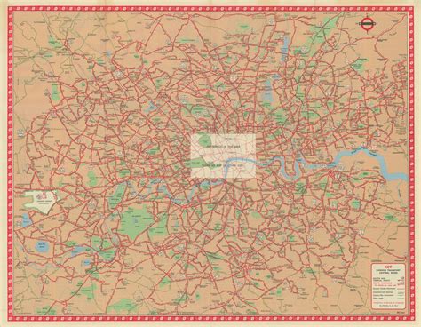 London Transport Central Buses map and list of routes. LEWIS #3 1962 old