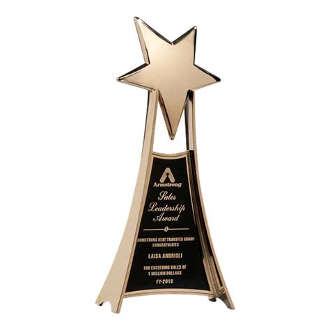 Large and Impressive Gold Tone Star Award - Suburban Custom Awards