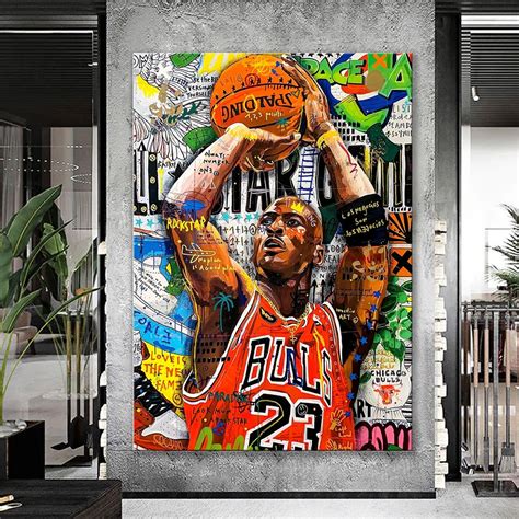 Jordan Poster Michael Jordan Graffiti Canvas Print Banksy - Etsy