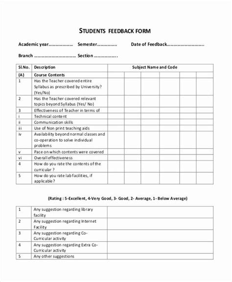 Feedback form Template Word Awesome Sample Feedback form In Word 11 Examples In Word Free ...