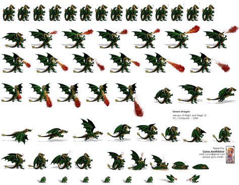 Sprite Database : Green Dragon | Green dragon, Pixel art, Dragon