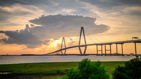 Charleston, South Carolina, USA At Arthur Ravenel Jr. Bridge. Stock Footage Video 18030097 ...