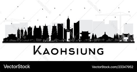 Kaohsiung taiwan city skyline silhouette Vector Image