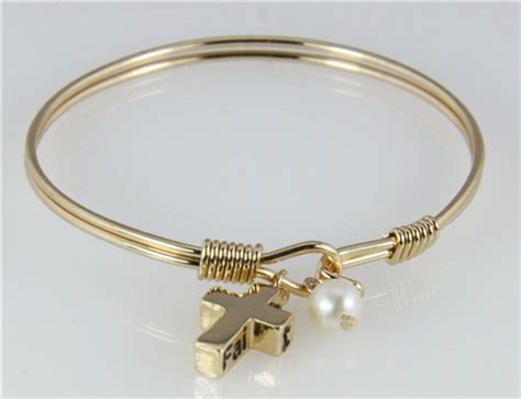 4031157 Cross Charm Wire Bracelet Gold Plated Christian Religious - The ...