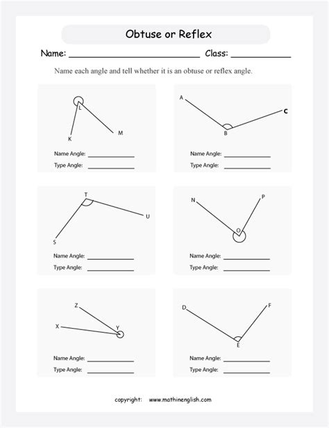 Reflex Angles Worksheet - Worksheets For Kindergarten