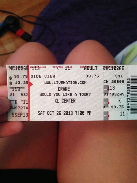 Drake ticket! So excited for October 26th! | Drake tickets, Drake, Ticket