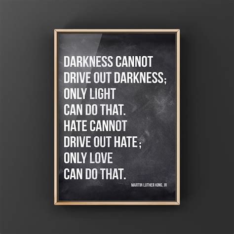 MLK Quote Darkness Cannot Drive Out Darkness Canvas or | Etsy