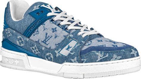 Louis Vuitton Blue Denim 'LV Trainer' Sneakers | INC STYLE