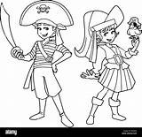 Girl Pirate Coloring Page sketch template