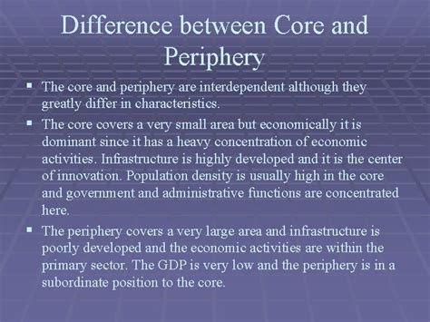 The Core and Periphery Theory Raeisa Perreira Geography