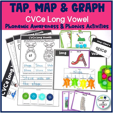 Phonemic Awareness & Phonics Activities CVCe Long Vowel Tap Map & Graph ...