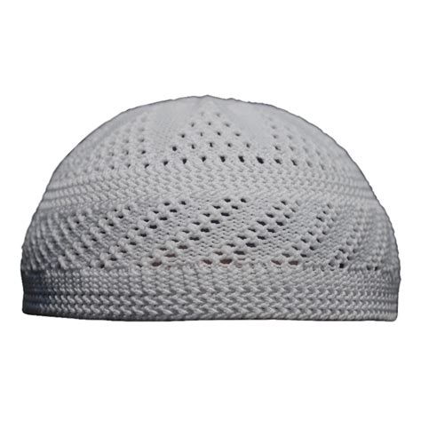 TheKufi® Plain White Interwoven Design Nylon Kufi Prayer Cap Muslim Hat - Walmart.com - Walmart.com