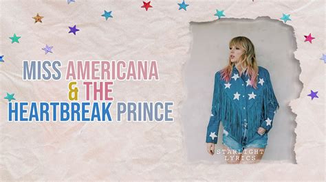 Taylor Swift - Miss Americana & The Heartbreak Prince (Lyric Video) HD - YouTube Music