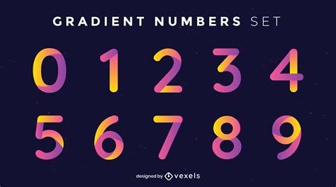 Gradient Numbers Set Vector Download