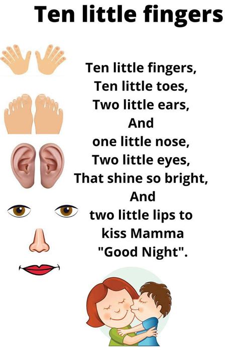 Ten Little Fingers in 2022 | Rhyming poems for kids, Kids poems ...