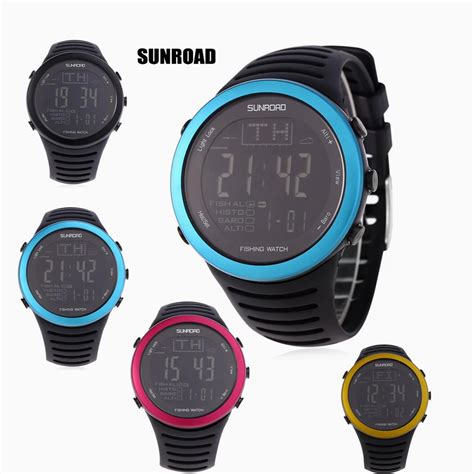 SUNROAD FR720 Fishing Digital Barometer Watch 5ATM Altimeter Thermometer Weather Forecast ...