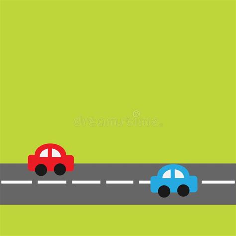 Background With Horizontal Road And Cartoon Cars. Stock Vector - Image: 40317482